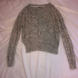 black and white cozy knit sweater
